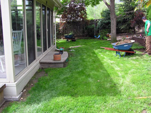 Colorado Springs Landscaping- Flagstone and Clean Up Before shot